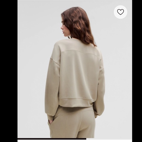 Lululemon Softstreme Perfectly Oversized Cropped Crew - Riverstone - Size 6 - Picture 2 of 7